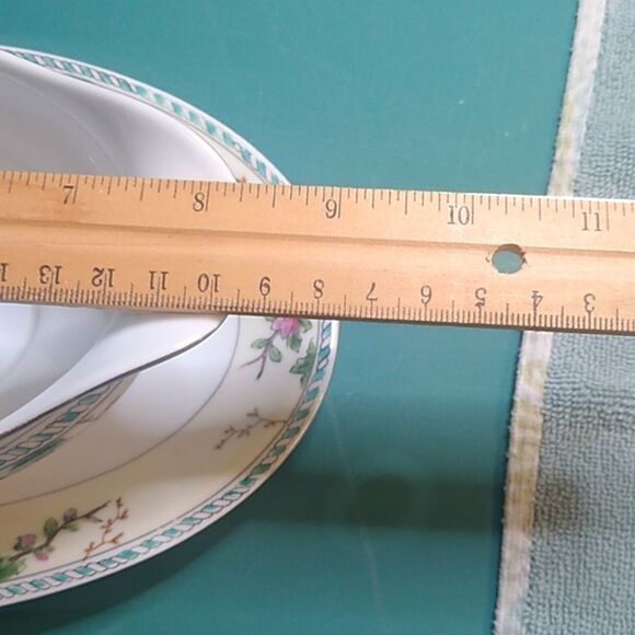 Noritake Amerita Hand painted Floral Oval Gravy Boat Connected Plate - Picture 7 of 7